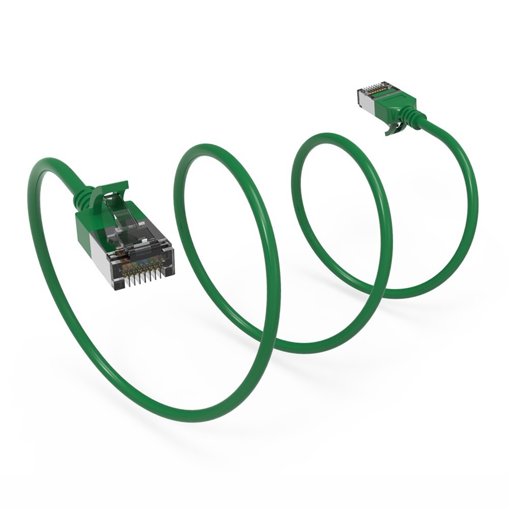 5FT Cat8 RJ45 Network LAN Ethernet U/FTP Shielded Patch Cable Slim 30AWG Green