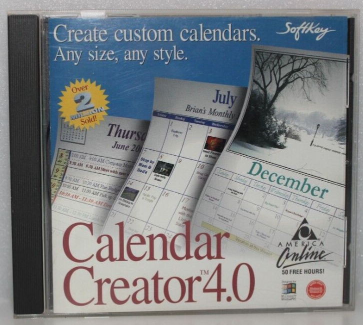 SOFTKEY CALENDAR CREATOR 4.0 VINTAGE SOFTWARE WINDOWS 95