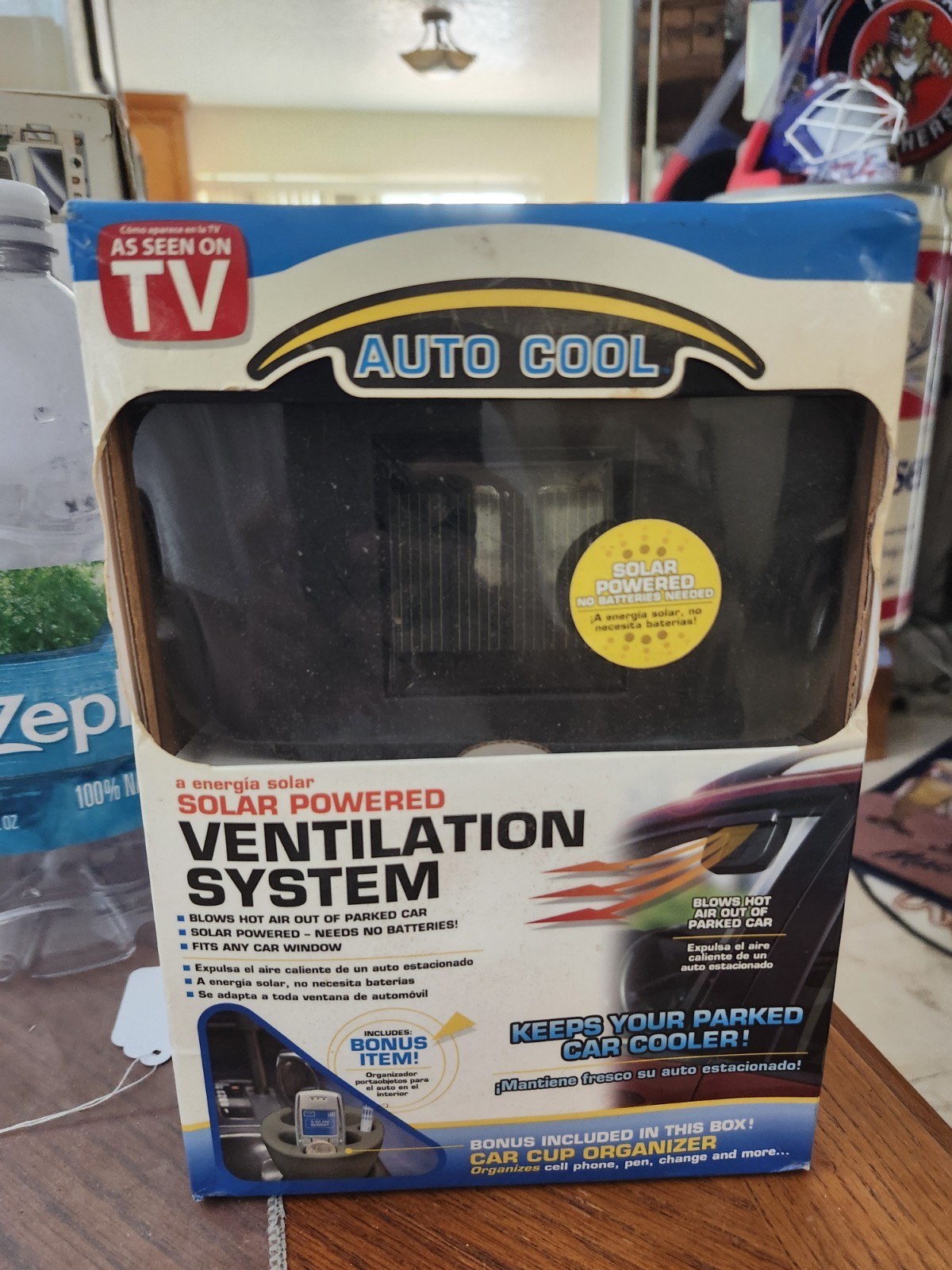 Auto Cool Solar Powered Ventilation System As Seen TV Bonus Car Cup Organize NIB