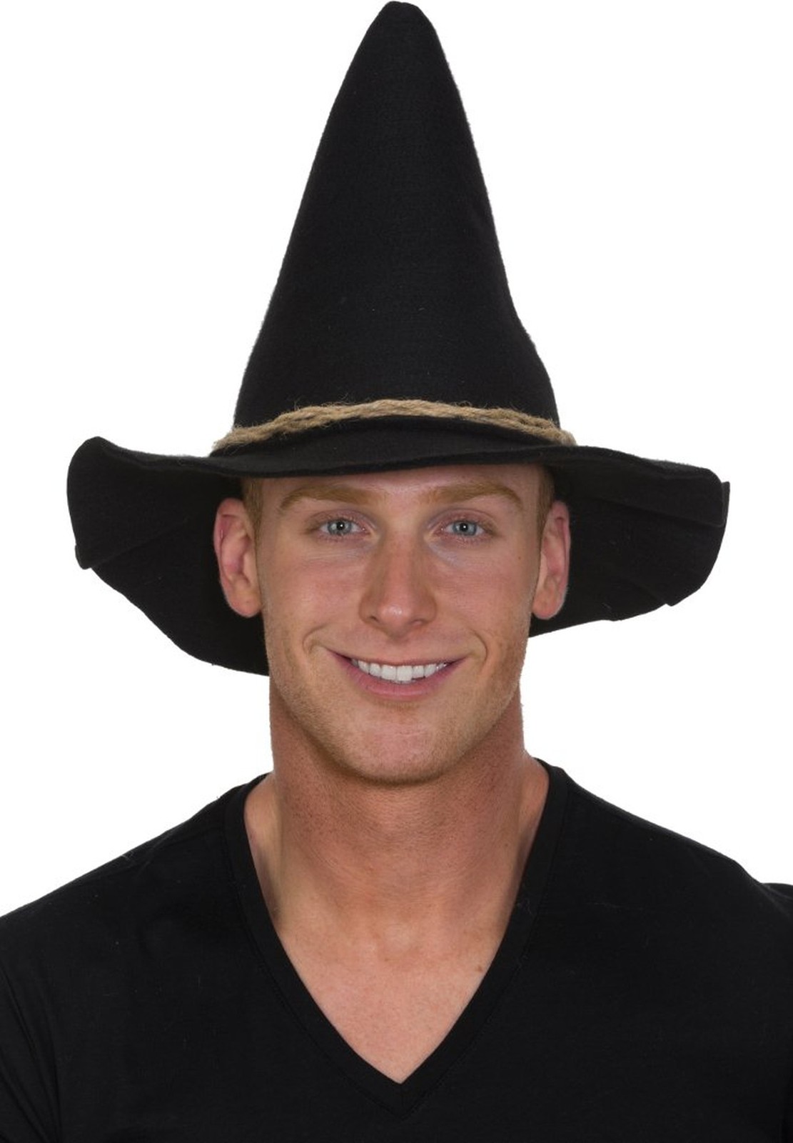 Costume Accessory - Felt Scarecrow Hat w/Rope Band Black