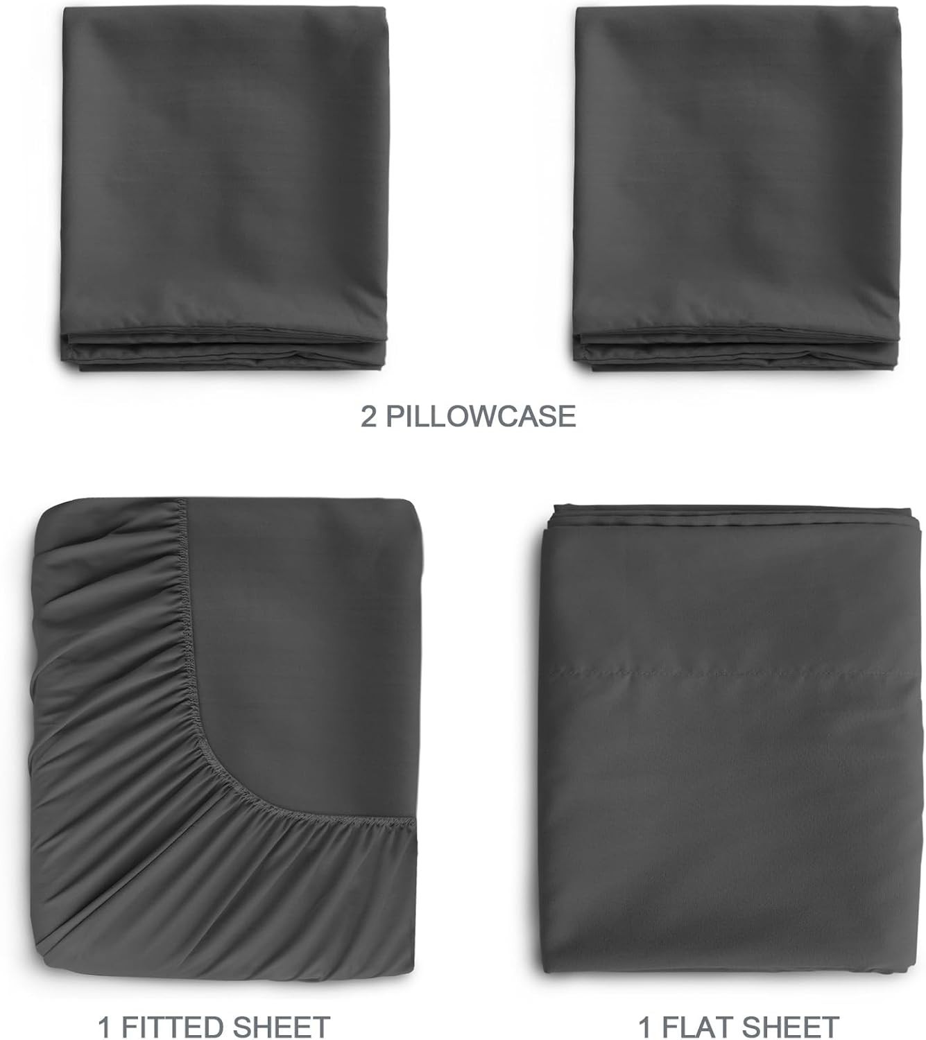 Split Top King Sheet Set for Adjustable Bed 4 Piece Bed Sheet Set Deep Pocket