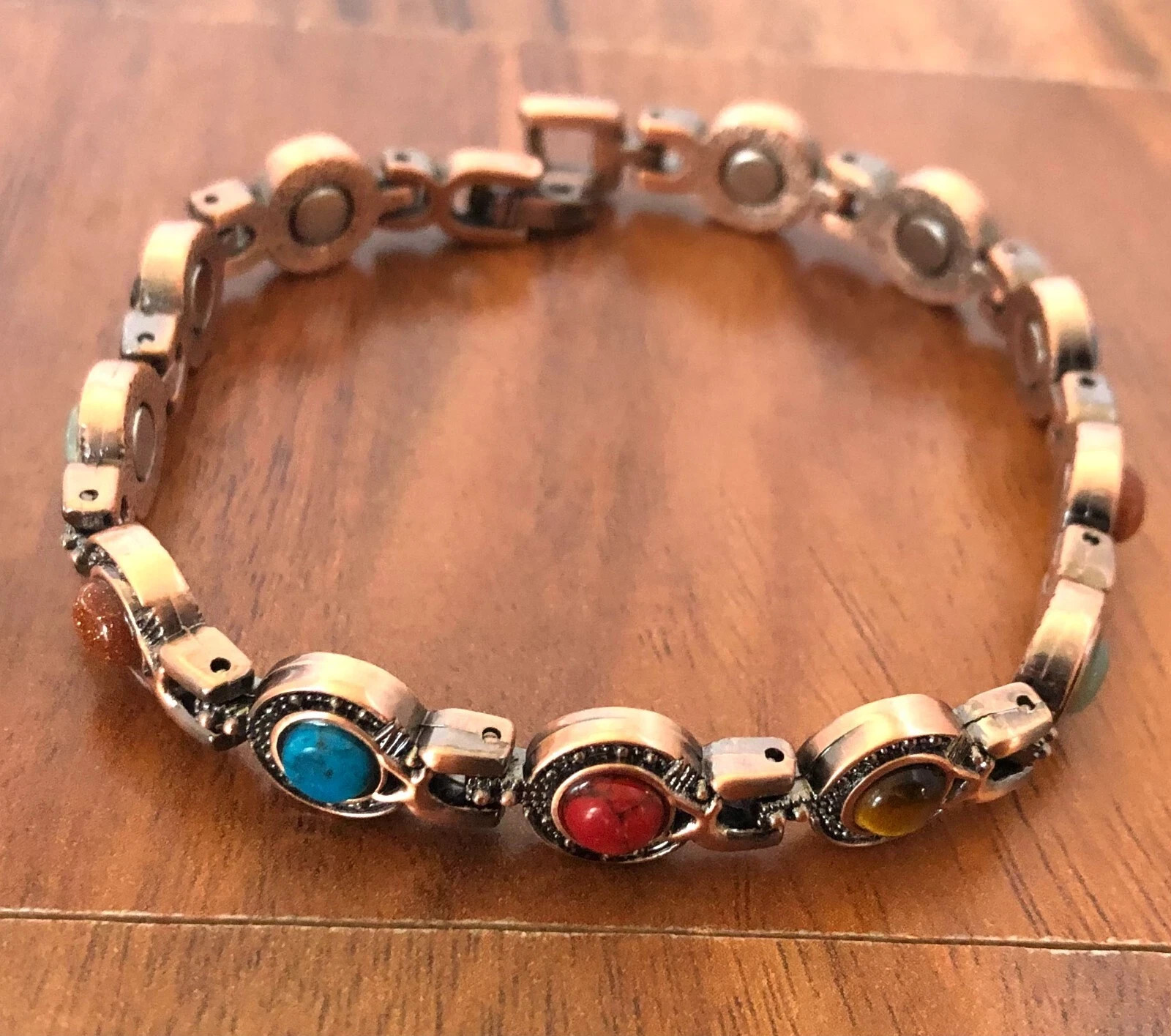 Native American Indian Style Antique Copper Magnetic Bracelet Horseshoe