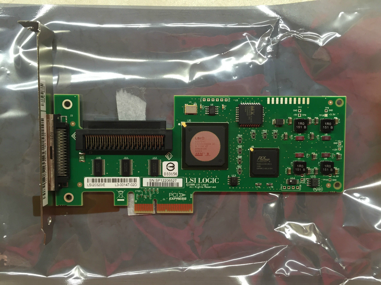 Dell LSI Logic LVD PCI-E Ultra320 Controller Card LSI20320IE Height Bracket