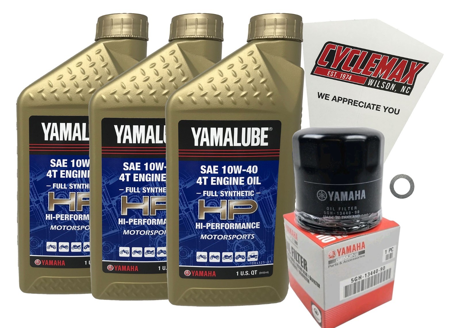 Cyclemax Genuine OEM 2018-2023 Yamaha XSR900 Full Synthetic Oil Change Kit