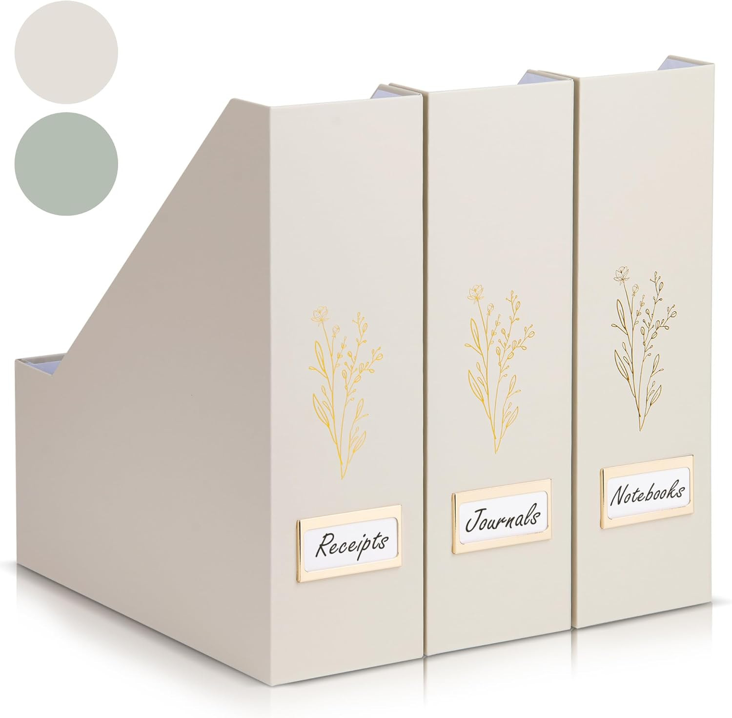Beautiful Magazine Holder Set Of 3 - Sturdy File Holder to Organize Your Desk Or