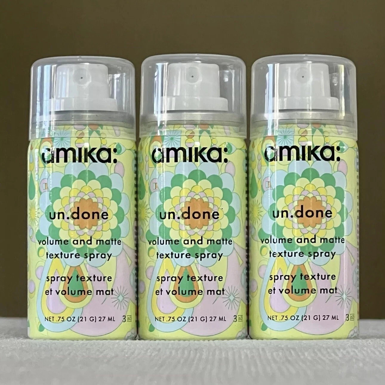 AMIKA UN.DONE VOLUME AND MATTE TEXTURE SPRAY (.75OZ/27ML) TRAVEL SIZE LOT OF 3X