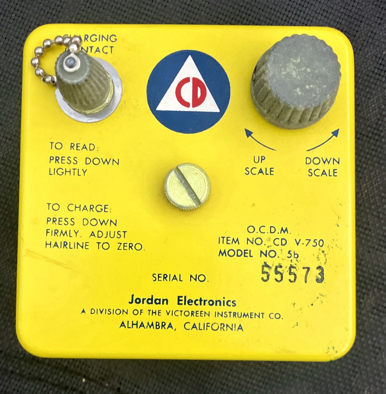 Jordan Electronics CD V-750 Model Dosimeter Charger Untested