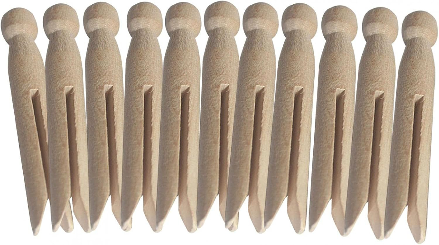 Round Wooden Clothespins, 12pcs Dolly Style Traditional Heritage Clothes Peg ...