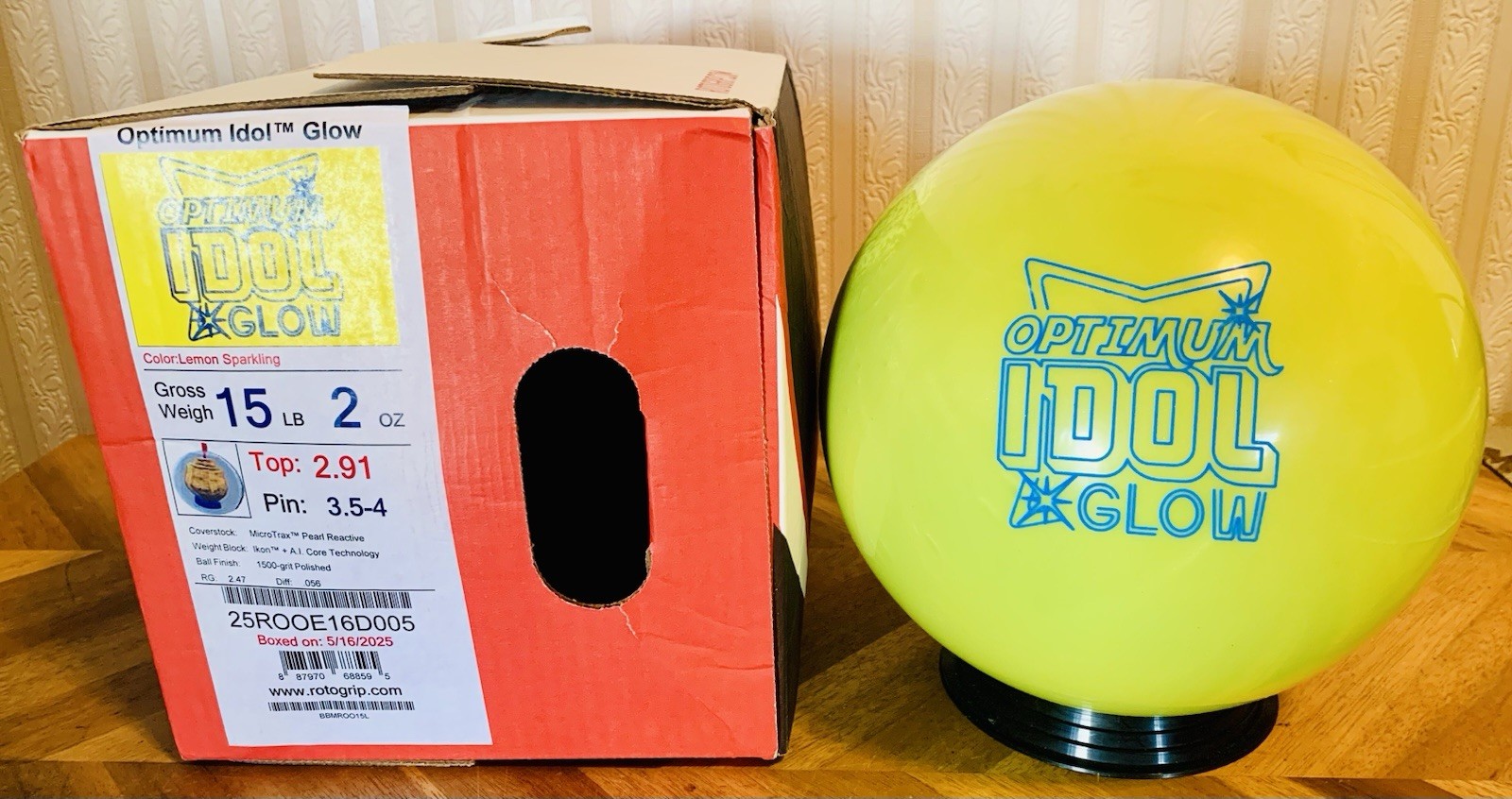 Roto Grip Optimum Idol Glow Overseas Bowling Ball NIB 1st Quality 15lbs RARE!!!