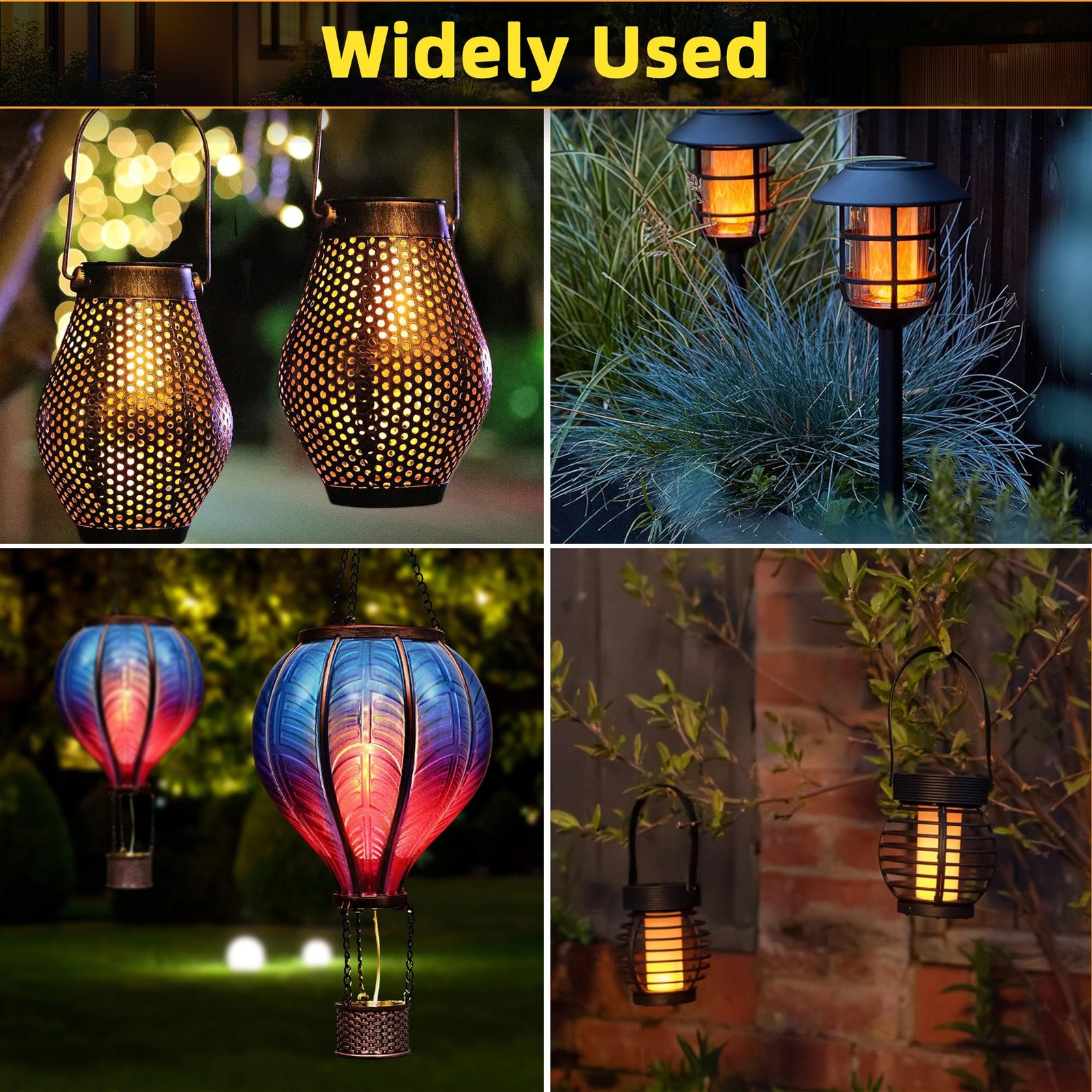Solar Light Replacement Top with Flickering Flame, 2 Pack Waterproof Solar Repla