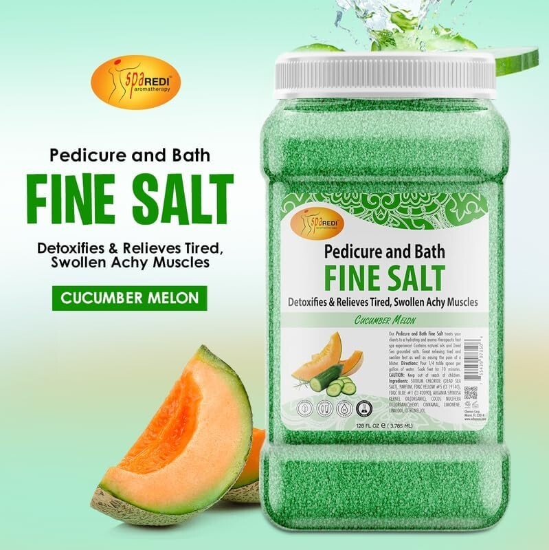 Spa Redi Pedi Bath Fine Salt Cucumber & Melon 128 oz