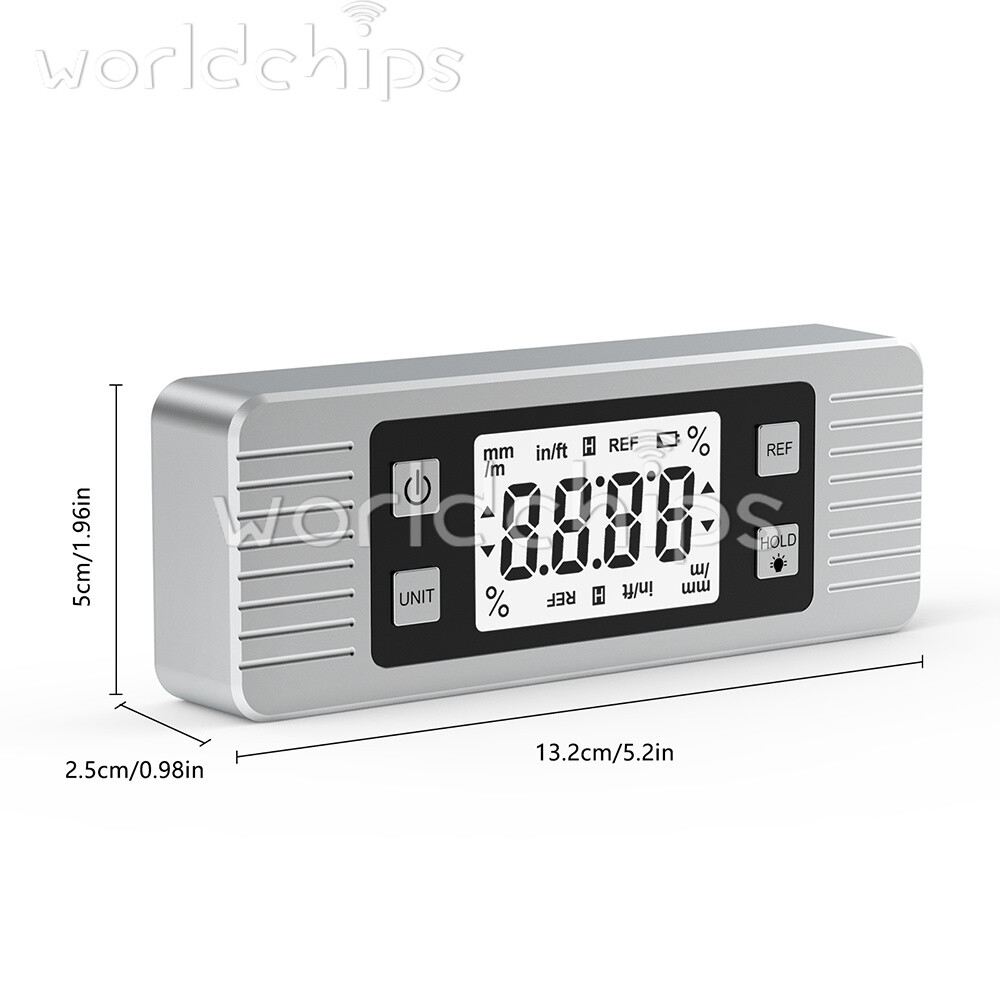 3in1 Protractor Inclinometer Level Ruler 4*90° Digital LCD Display W/ Backlight