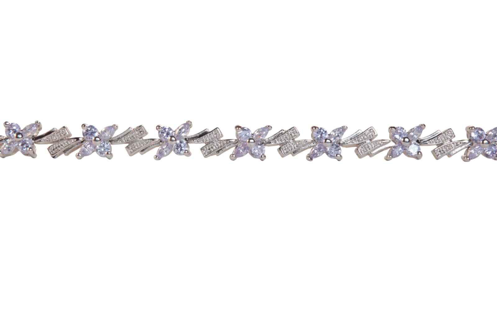 Jewelry component lengths no clasps - 3 seg totaling 21" -Flower Lavender Sew On