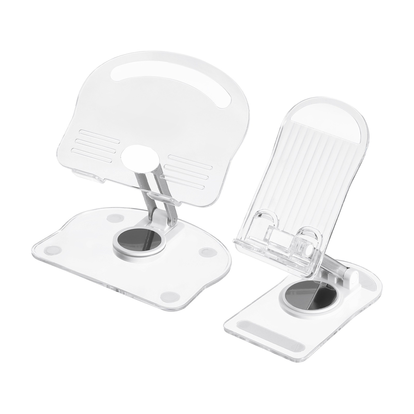 Acrylic Tablet Stand Acrylic Cell Phone Holder Adjustable Foldable White