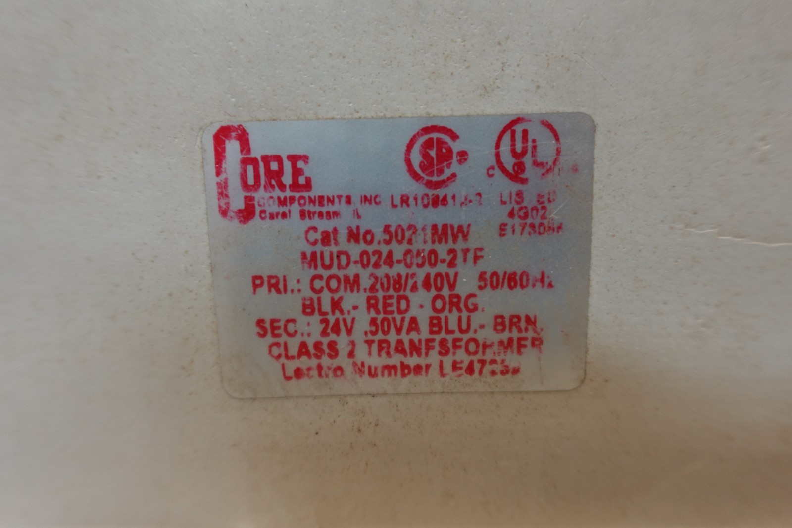 Core Components - 24V Electrical Control Transformer LE47289 / MUD-024-050-2TF