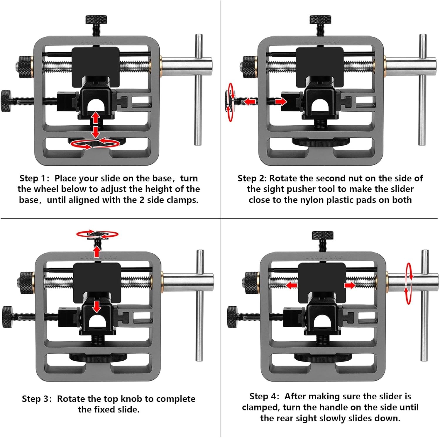 Pridefend Sight Pusher for Glock Square Slides,Sight Tool, Dark Grey