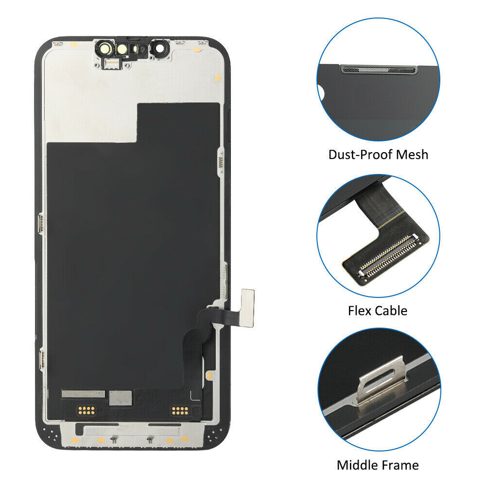 For iPhone 13 Soft OLED Display LCD Touch Screen Digitizer Frame Replacement Kit