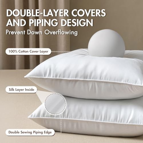 4x4 Euro Pillow Inserts, Pack of Down Feather Premium 24x24 Inch (Pack of 2) 2