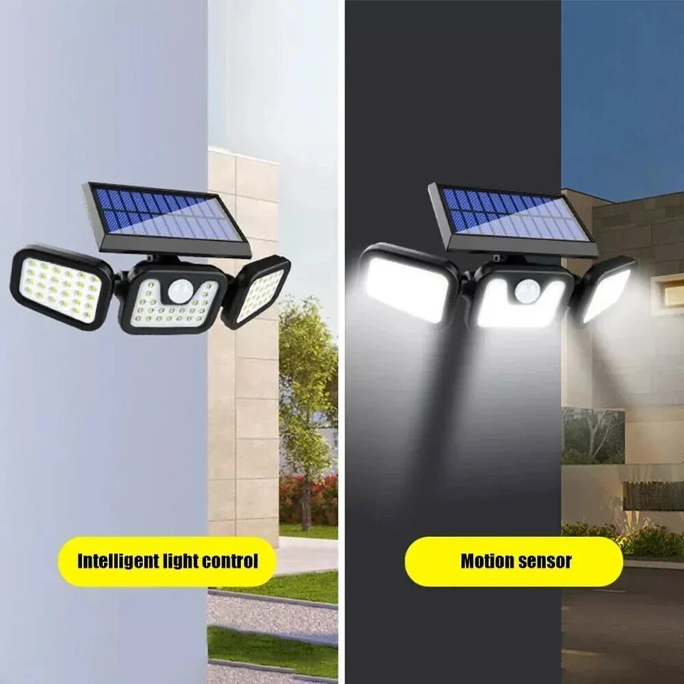 2 Pack LED Motion Sensor Solar Lights Outdoor IP65 Waterproof Security Lamp