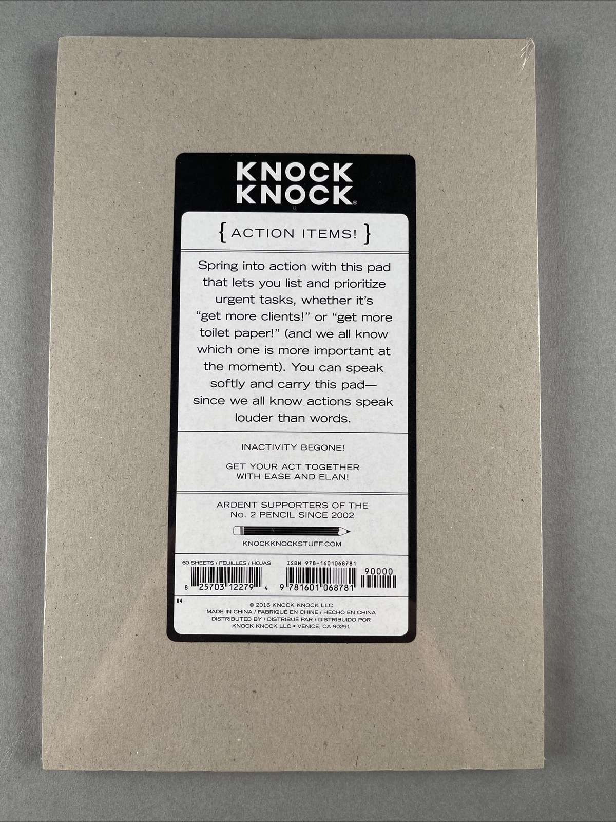 KNOCK KNOCK ACTION ITEMS 60 Sheet Pad 6”x9” NEW