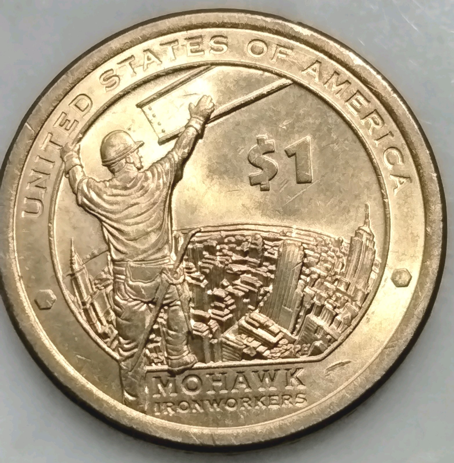 2015 P Sacagawea One Dollar  Mohawk Ironworkers Coin