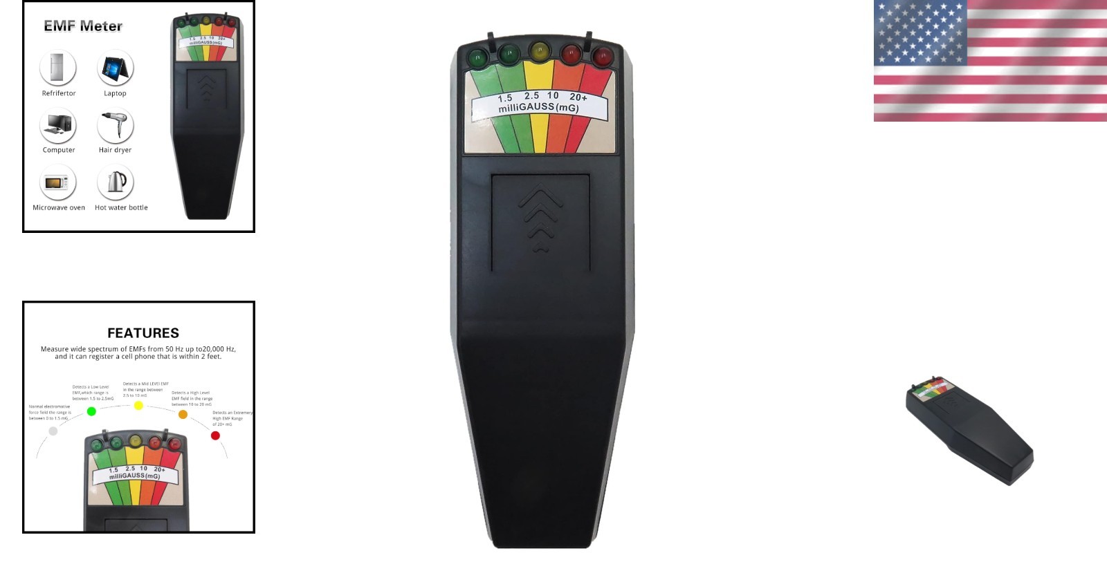 Compact 5 LED EMF Reader for Ghost Hunting | Portable Paranormal Detection Tool