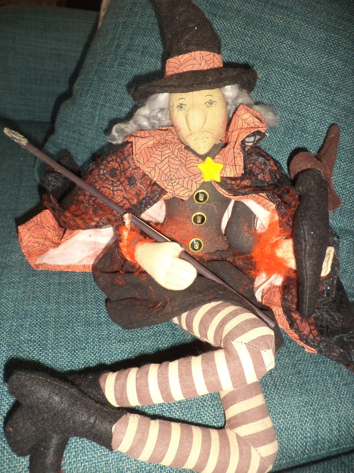 Halloween Witch Stuffed Fabric 21 Inches Scary