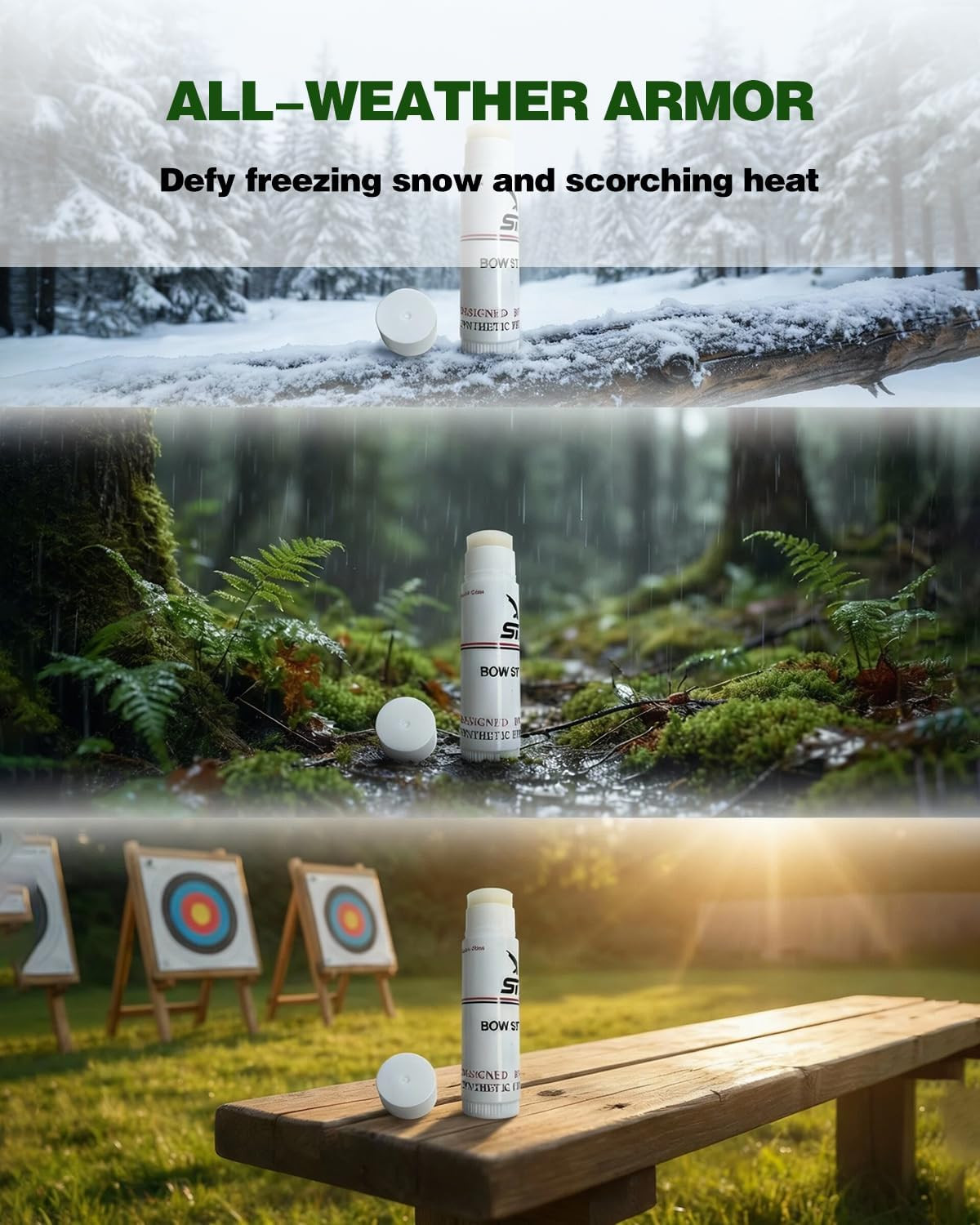 Archery Bowstring Wax Kit - 6 Odorless Waterproof Conditioner Sticks