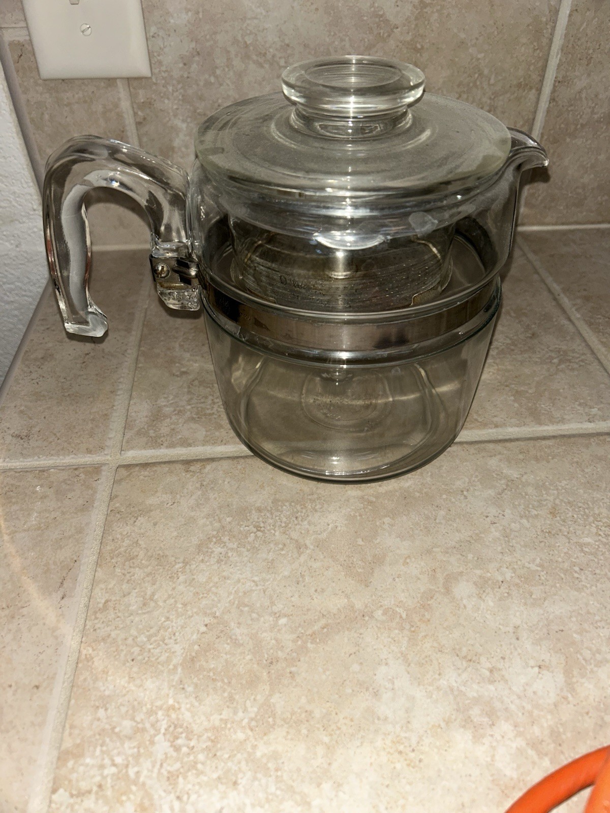 Vintage PYREX Glass 6 Cup Coffee Pot Percolator 7756 complete set #1