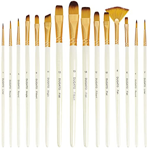 Artist Paint Brush Set 15pcs, Acrylic Brush Set, Watercolor Brush Set for