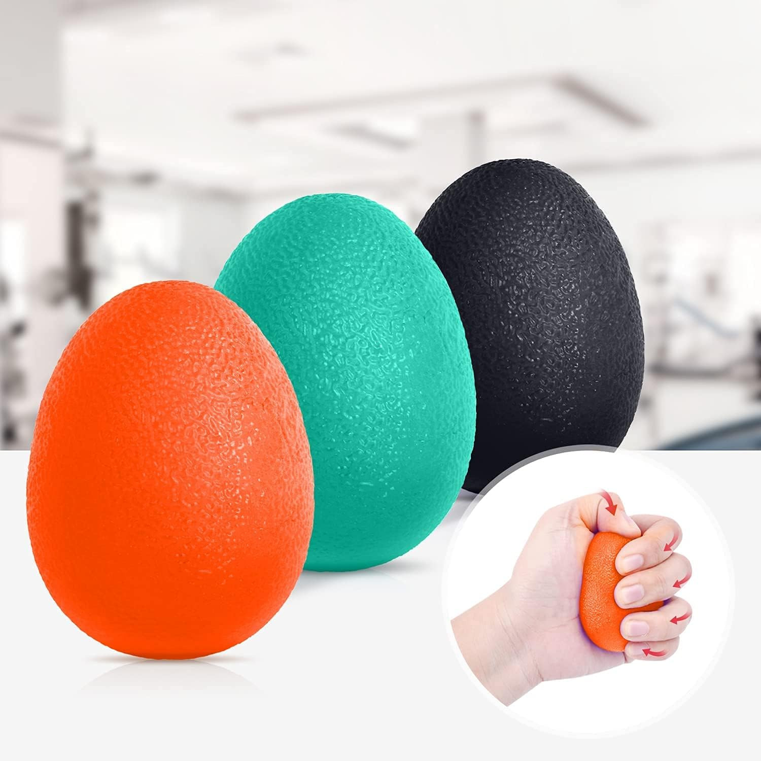 Bolas de ejercicio mano 3 pzs para terapia estres fuerza dedos adultos ninos