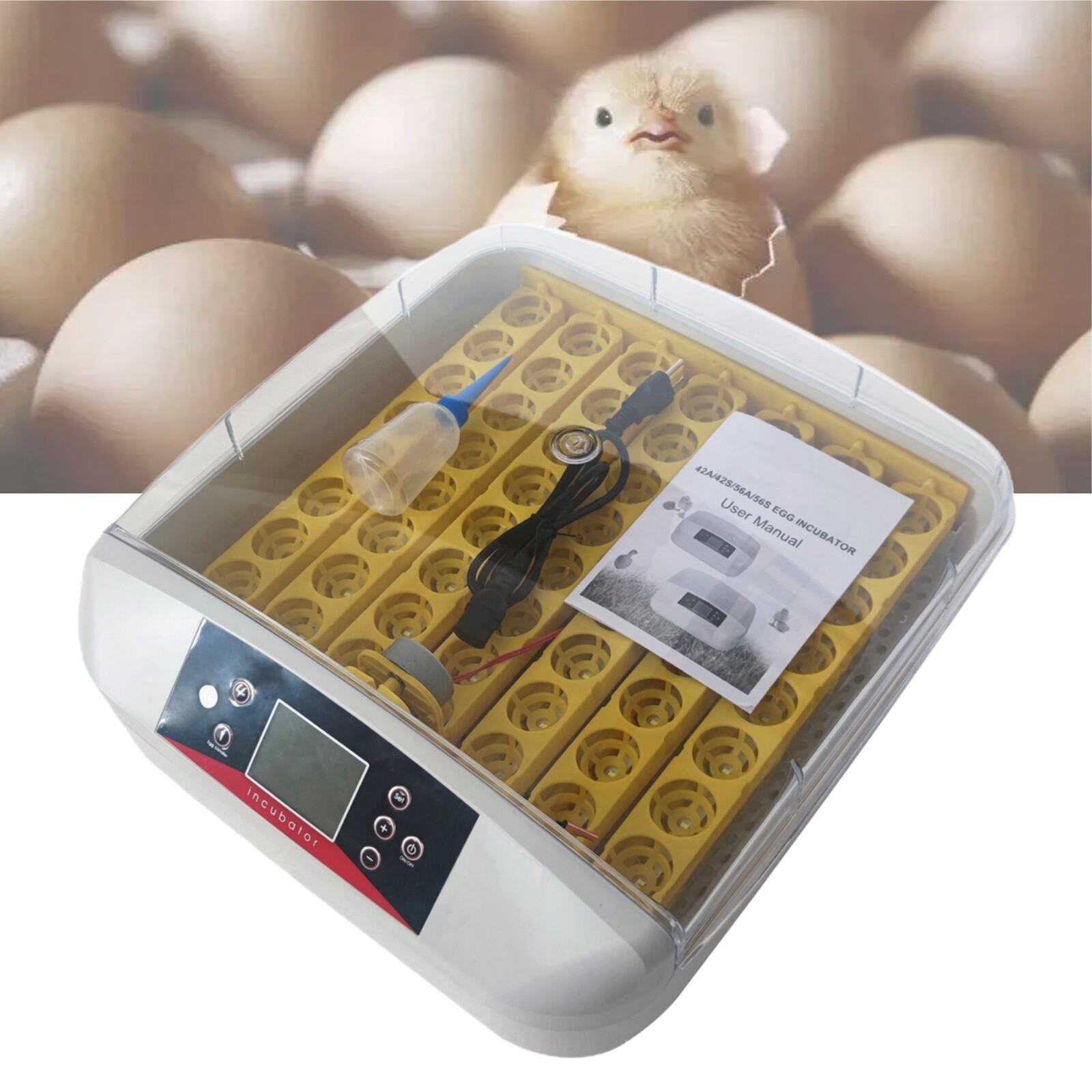 110V 80W Smart PID Incubator 56 Eggs Chick Incubator Egg Hatching Machine