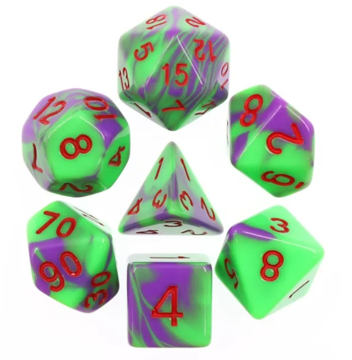 🧟🪦 Zombie Flesh Dice Set | RPG DnD Dungeons Dragons AD&D Pathfinder d20