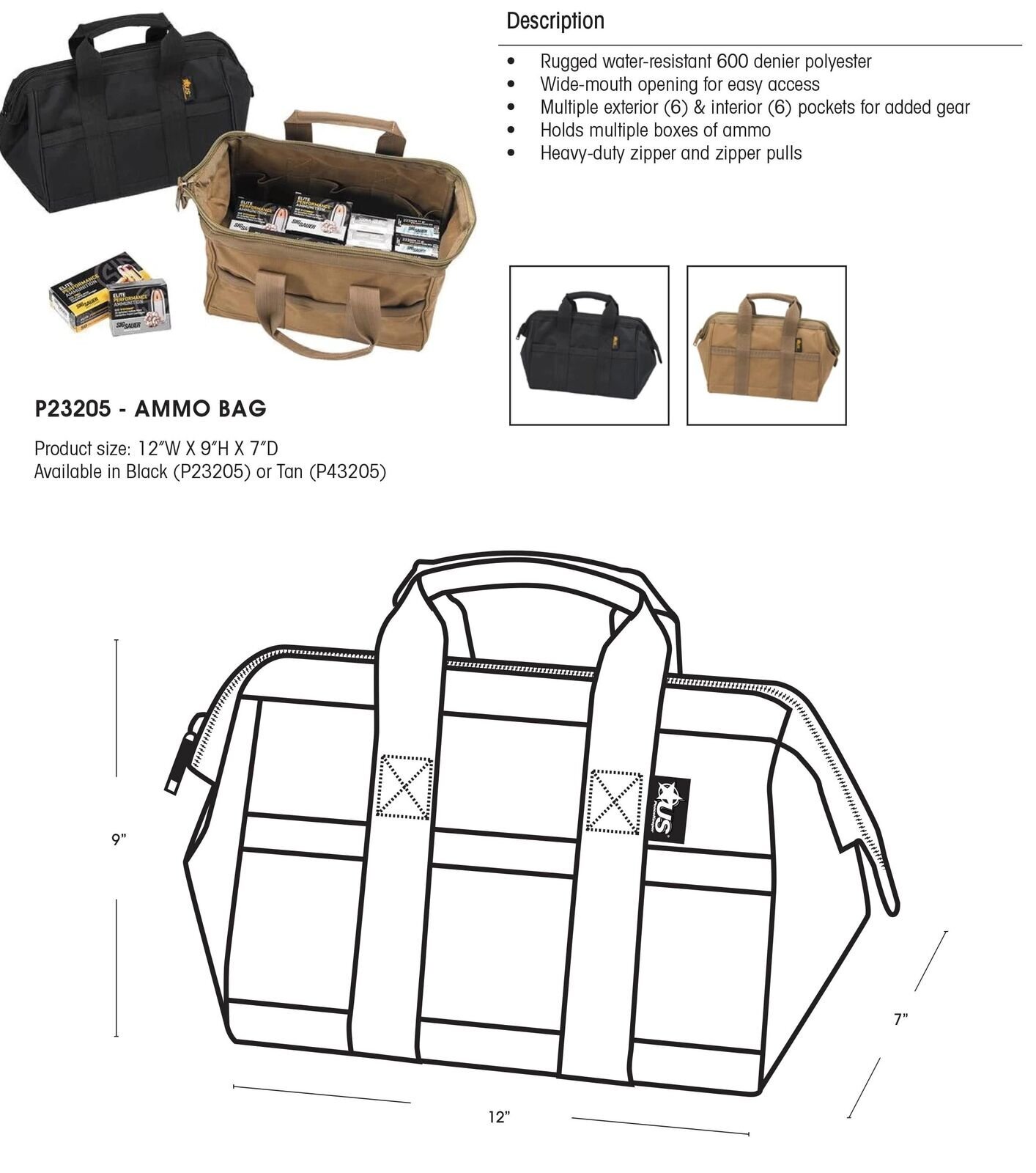 US Peacekeeper P43205 Ammunition Bag, Tan