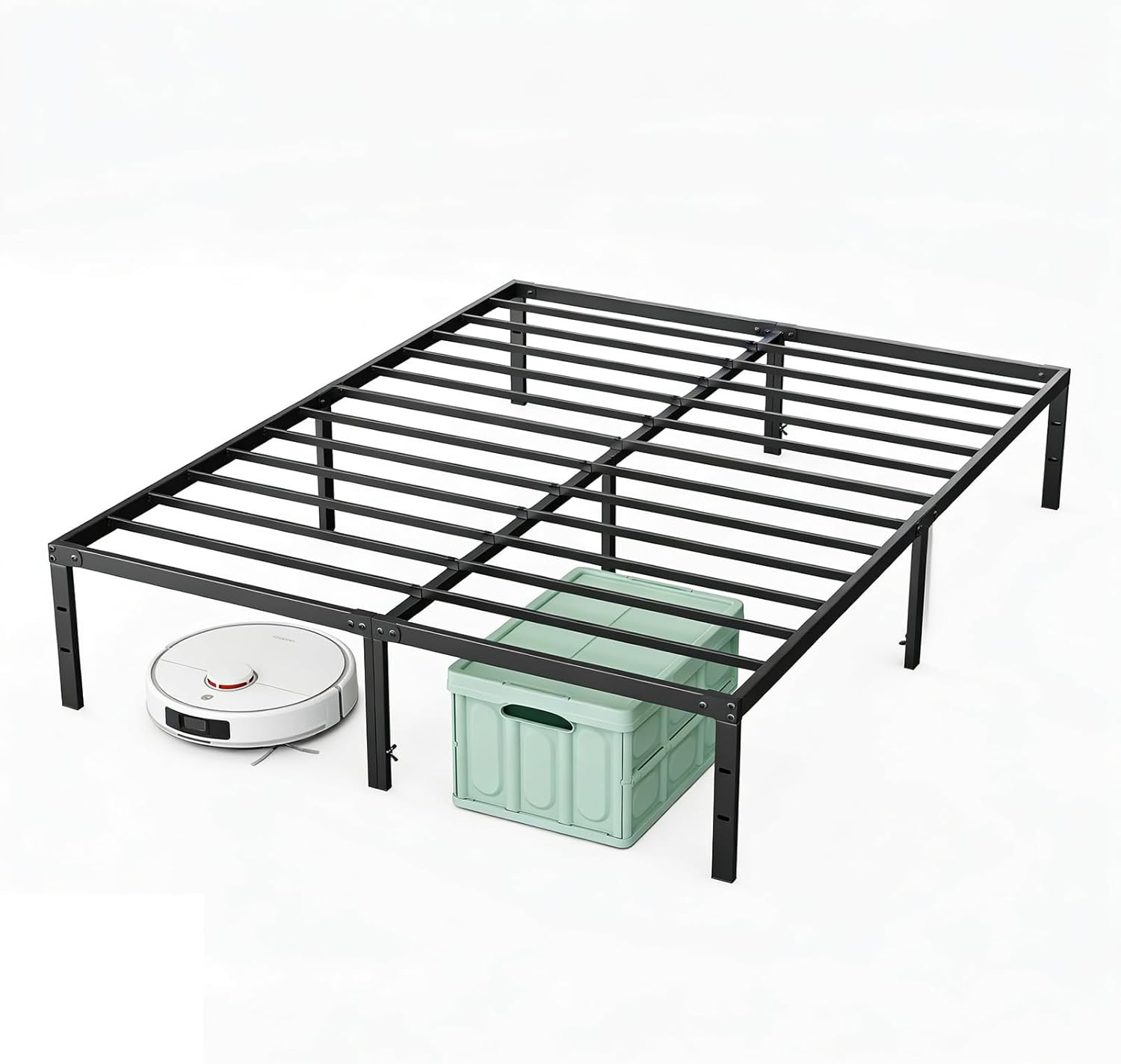 Full Size 12 Inch Platform Bed Frame, Heavy Duty Metal Foundation Frame, Noise-F