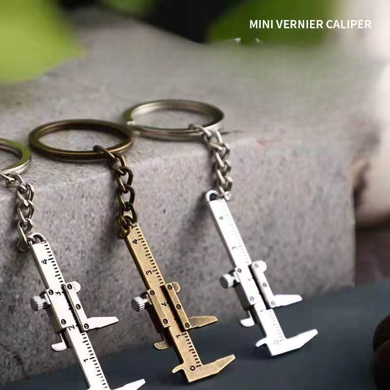 Mini Vernier Caliper Ornament Small Pendant Measuring Tool Bronze