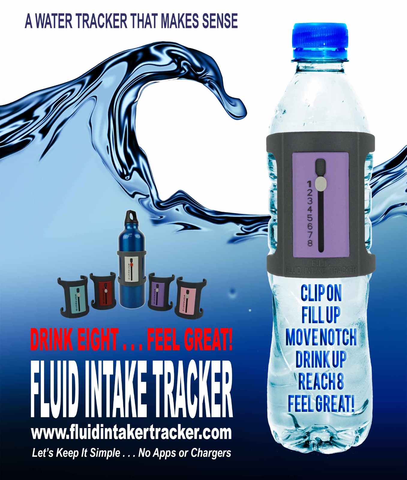 Water Intake Tracker (3 Pk)-  A water bottle accessory.  Great New Product!