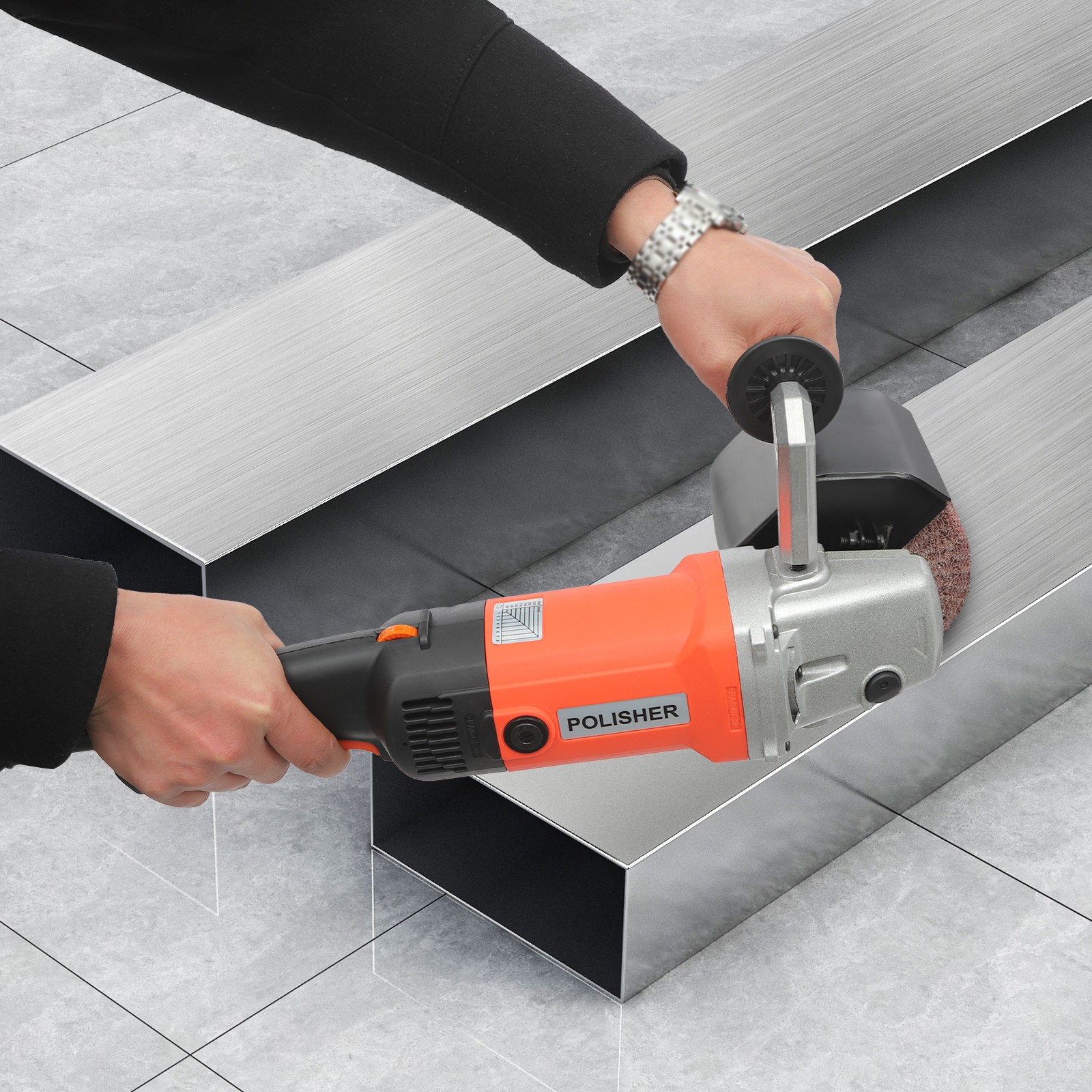 Handheld Polisher Portable 8-Gears Corded Electric Polishing Machine 1400W