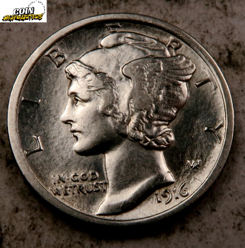 1916 Mercury Dime * Almost Uncirculated AU * Better Date * 90% Silver * XX667