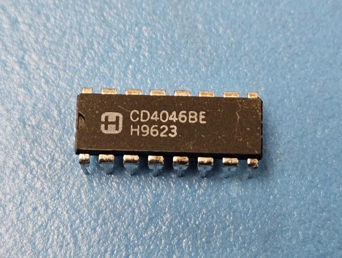 (10PCS) CD4046BE Harris Phase Locked Loop, CMOS, PDIP16