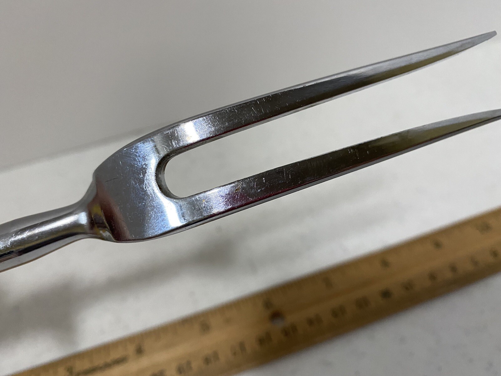 Vintage Serving Carving Fork Black Gold Handle
