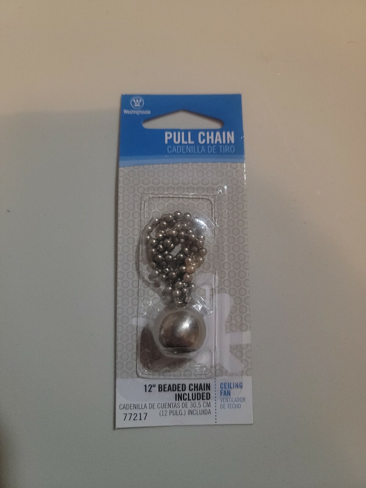 Westinghouse Pull Chain for Light Ceiling Fan 12” Beaded Brushed Nickel NEW