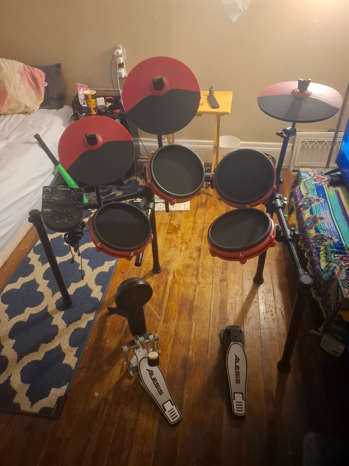 Alesis Nitro Max 8-Piece Electronic Drum Set With Bluetooth and BFD Sounds Red