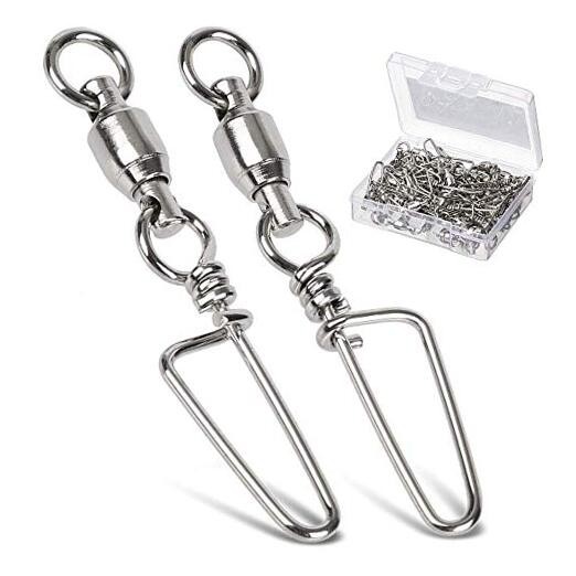 High Strength Fishing Snap Swivels Ball Bearing Size 7+7 (220lb) 50 pcs