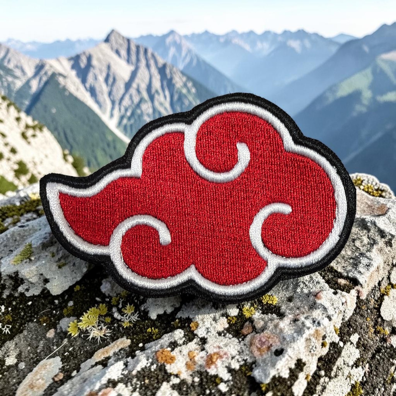 Naruto Akatsuki Red Cloud Symbol Embroidery Patch 2.61" X 3.82"W