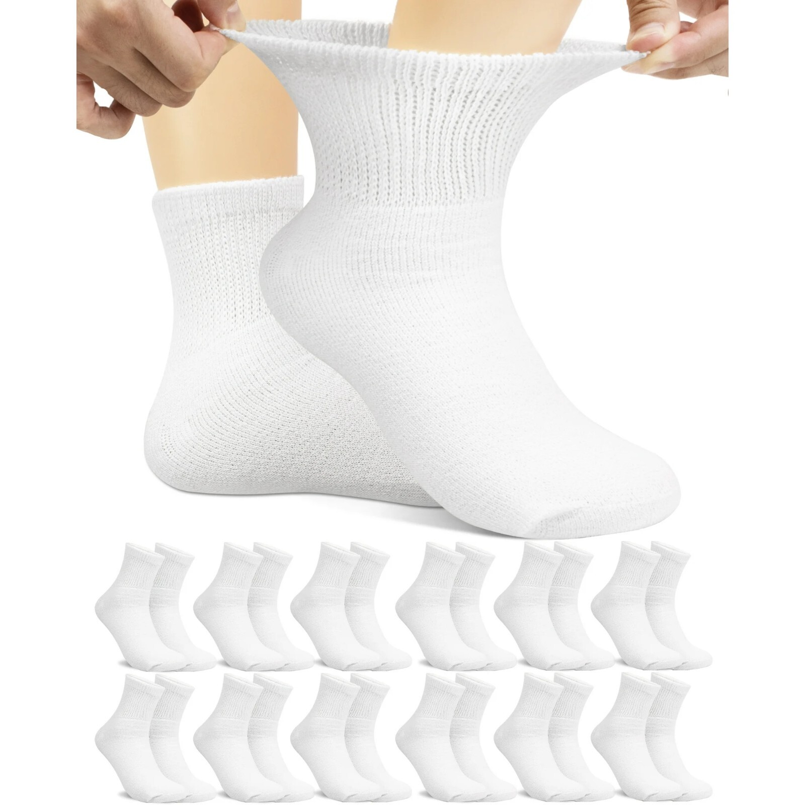 Lot 3-12 Pairs Mens Health Circulatory Diabetic Cotton Ankle Quarter Socks 9-15
