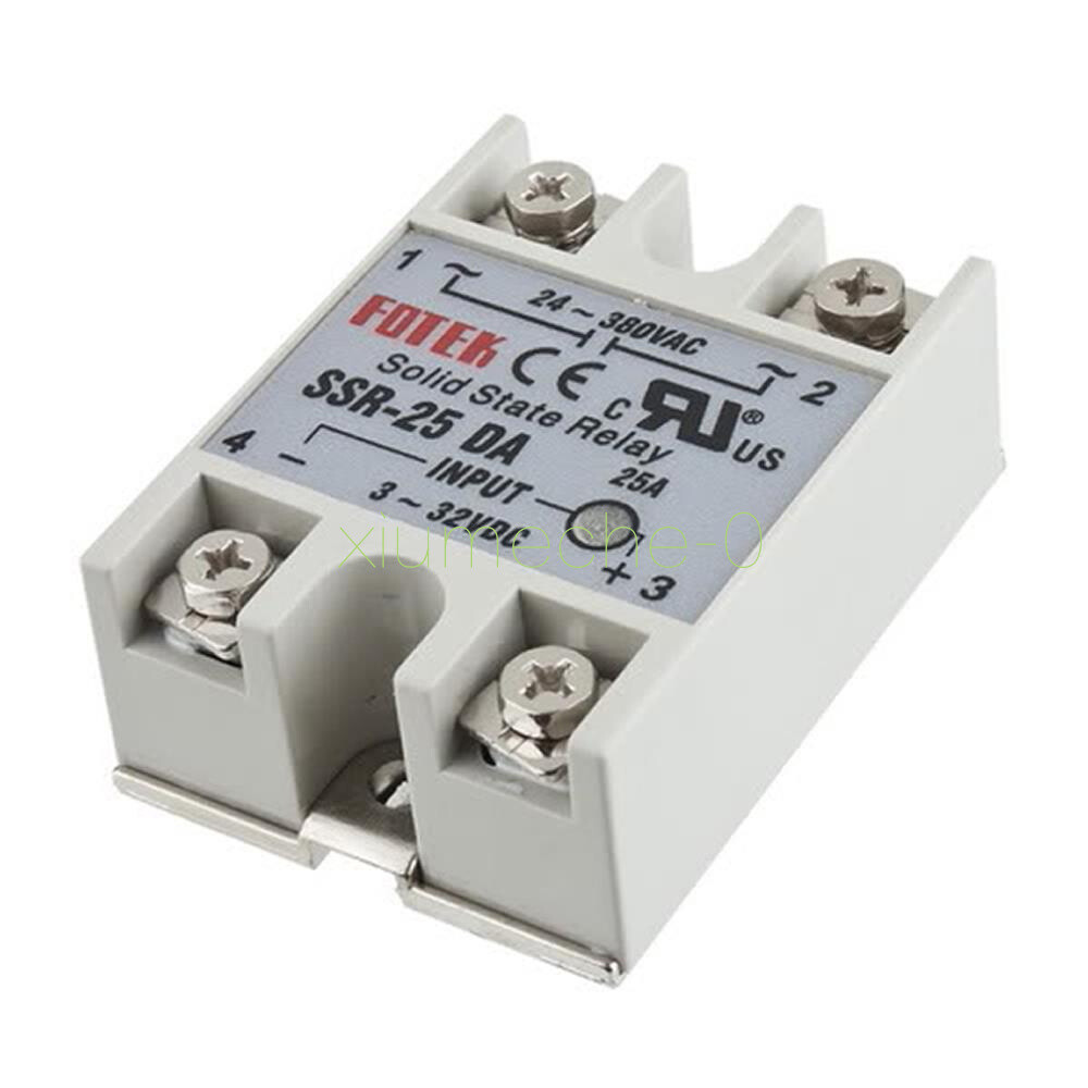 Output 24V-380V 25A SSR-25 DA Solid State Relay For PID Temperature Controller