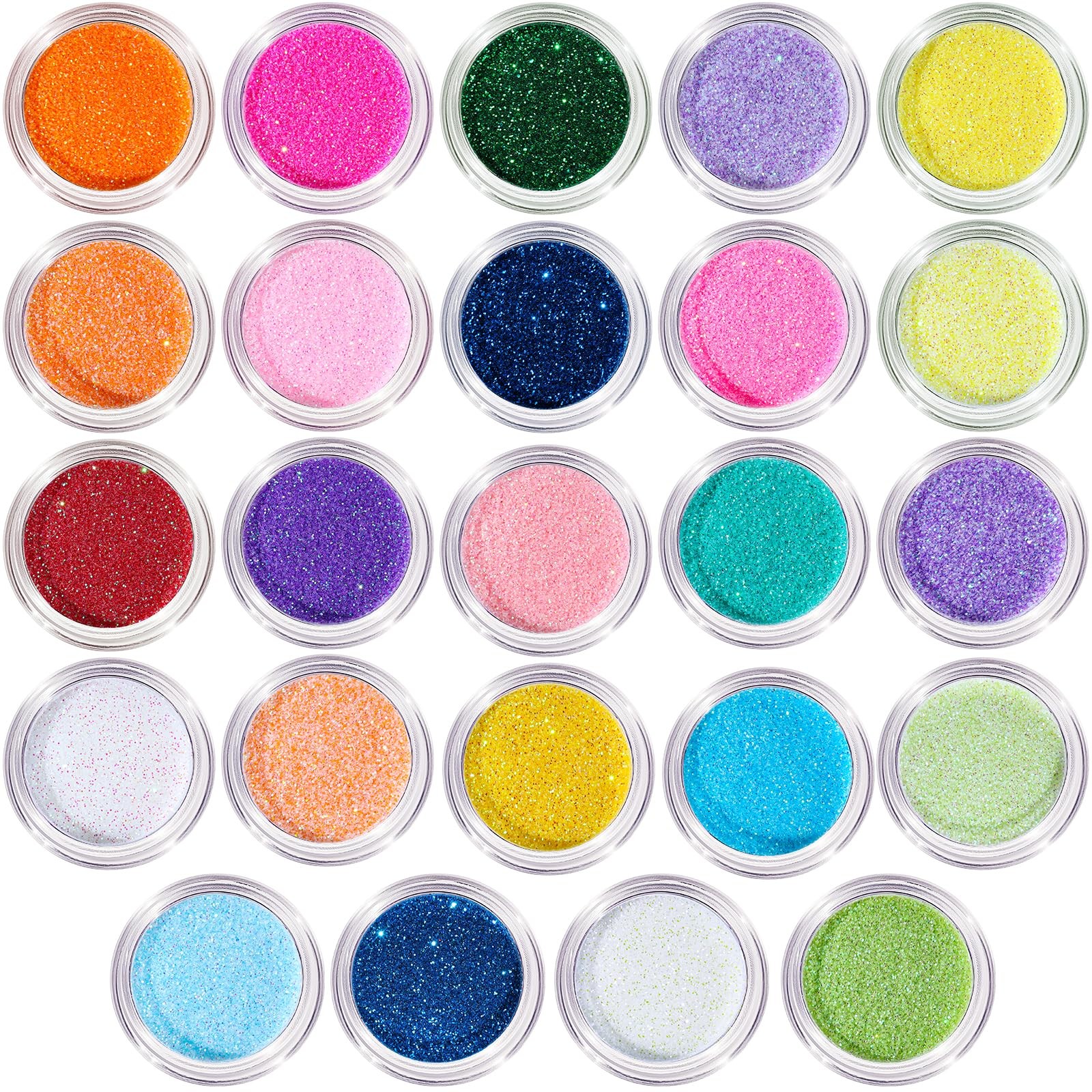 Fine Glitter, 24 Colors Iridescent Glitter for Crafts, Resin, Nail Body, DIY ...