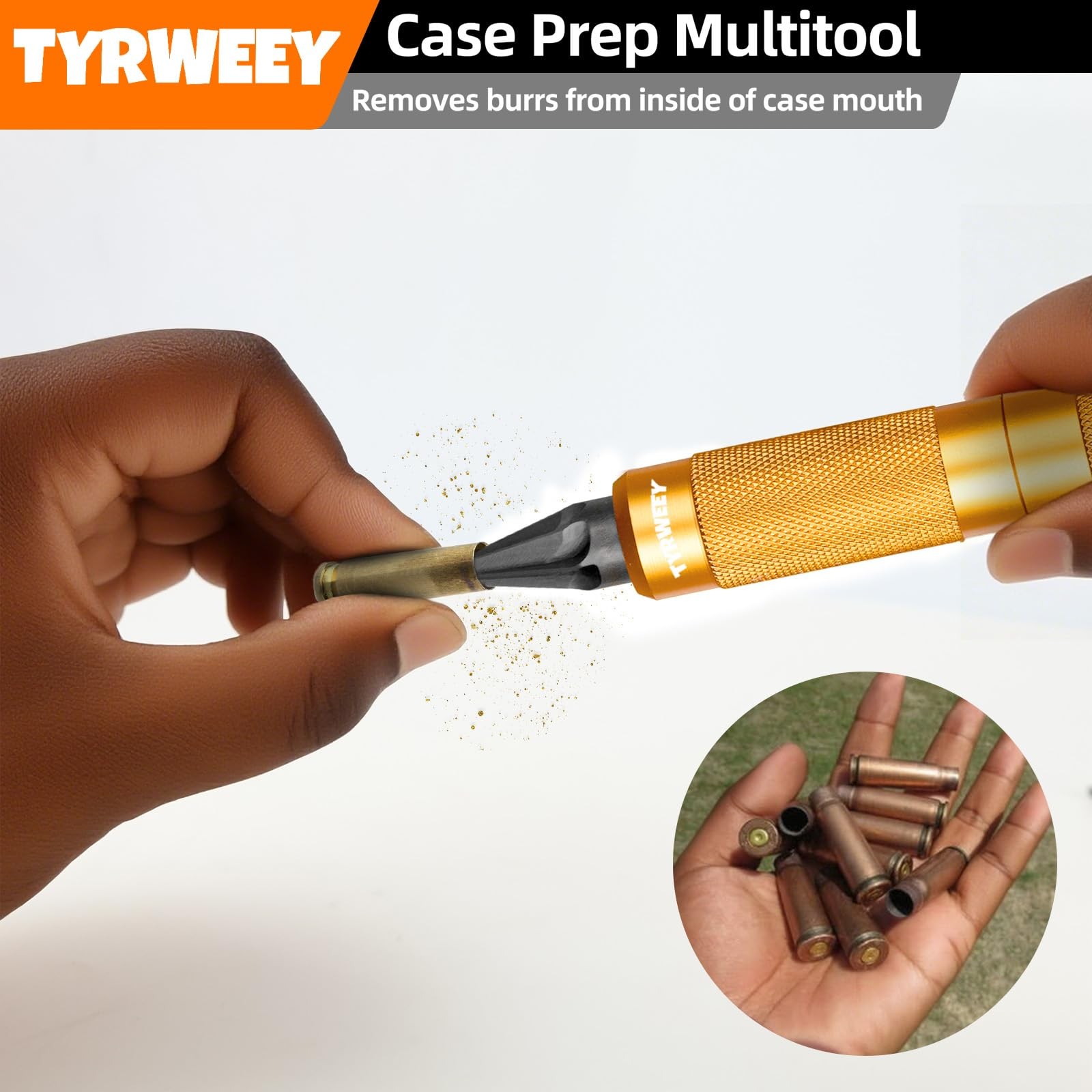 TYRWEEY Case Prep Multitool, Chamfer Deburring Tools for Orange