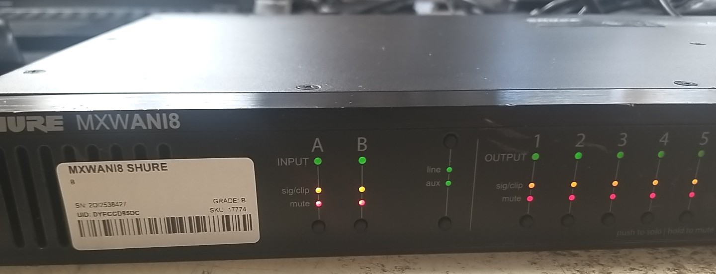 Shure MXWANI8 8-Channels Microflex Wireless Audio Network Interface. *READ⬇️*